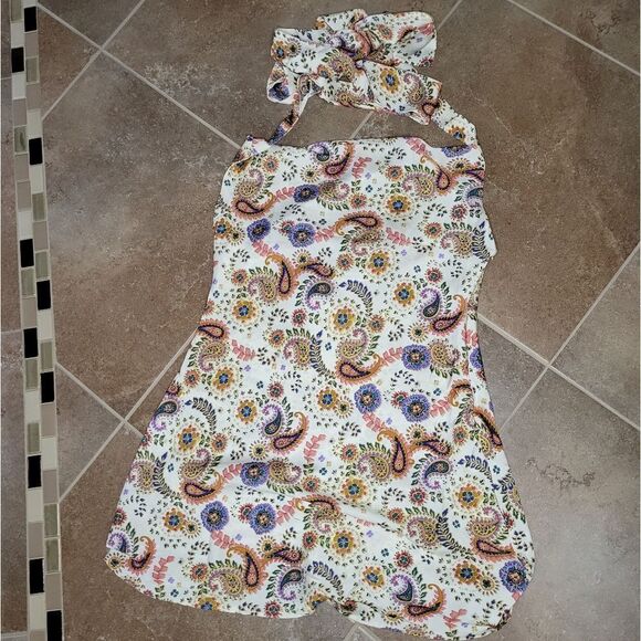 Cantonwalker Women's Cowl Neck Halterneck Slip On Backless Satin Mini Dress. - Picture 3 of 10